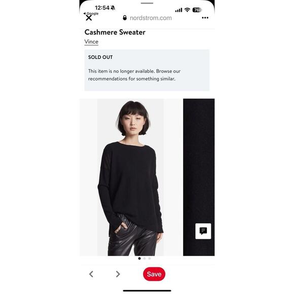 Vince Women Size Small Cashmere Sweater Black Relaxed Fit - Picture 11 of 12